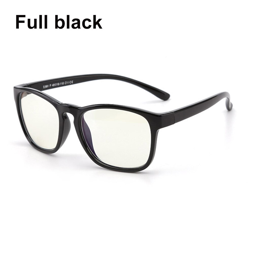 Kids Anti Blue Light Glasses Anti Radiation Anti Eyestrain Children Goggles Boy Girl Silicone Frame Computer Video Game Eyewear: Full black