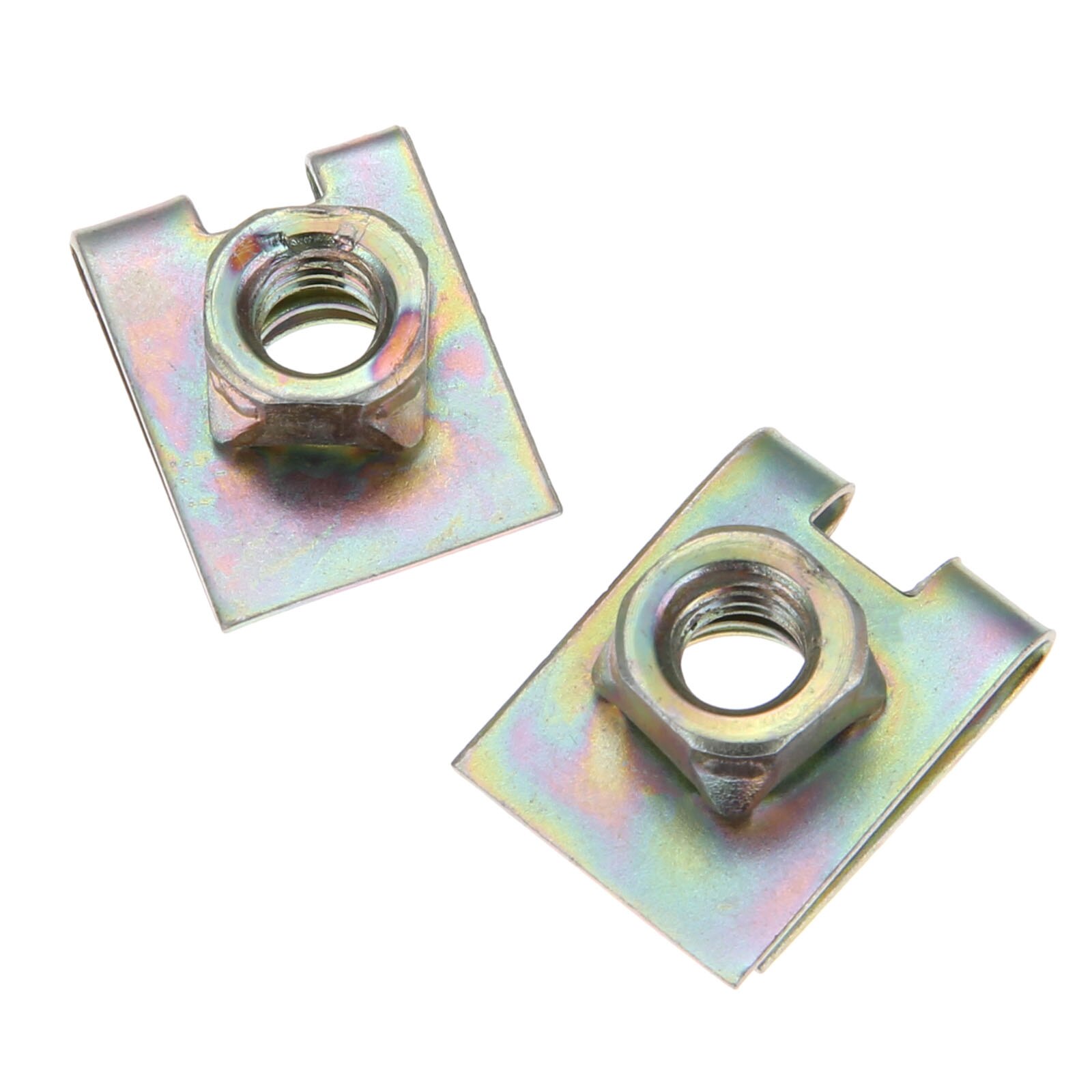 20 stk metalfjeder u-type plademøtrik hastighed clips  m6 6mm slidbane til bilpanel forsvar auto fastgørelses clips u-type skrueholdere