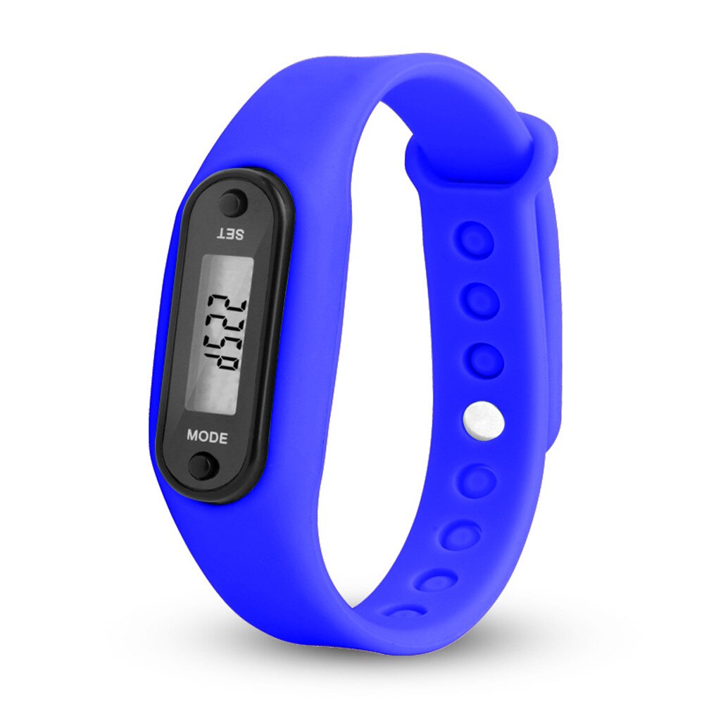 Digitale Groen Lcd Horloge Run Stap Loopafstand Calorie Stappenteller Siliconen Calorie Sport Armband Horloge Voor Drishipping N0807: C