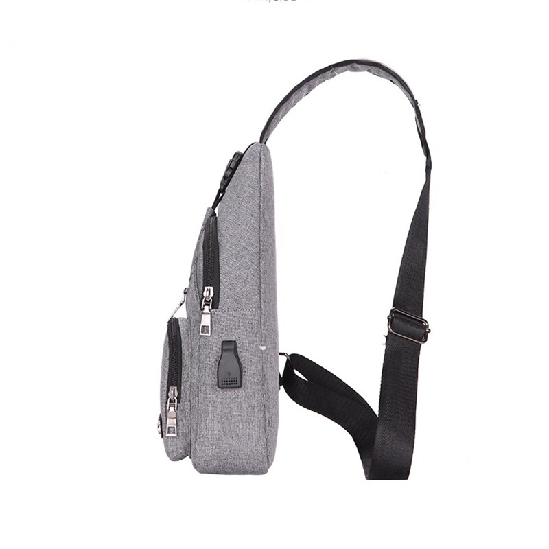 UOSC Anti Theft Chest Bag Men School Summer Short Trip Male Shoulder Bags USB Charging Crossbody Bags Messengers Bag