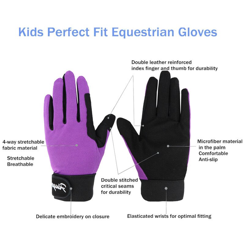 2022 Paardrijden Handschoenen Kids Jongens Meisjes Paardensport Rit Jeugd Comfortabele Grip Fiets Handschoen Voor Leeftijd 5-14