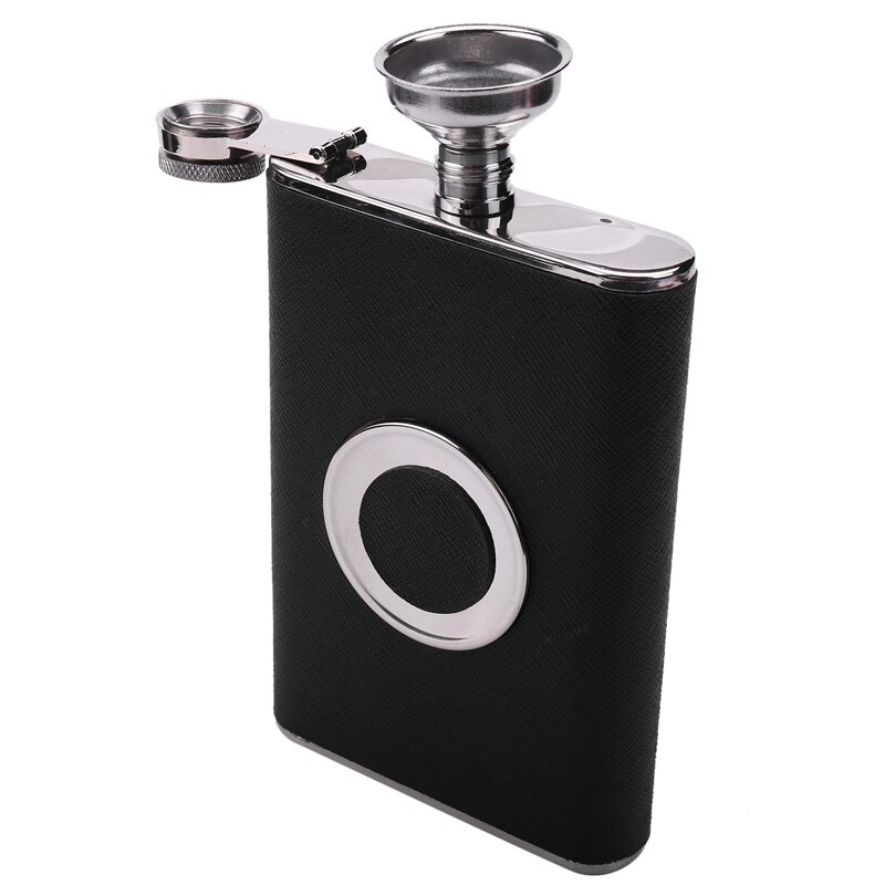 Stainless Steel 8 oz Hip Flask Built-in Collapsible 2 Oz Shot Glass Flask Funnel - Everything You Need to Pour Shots on the Go
