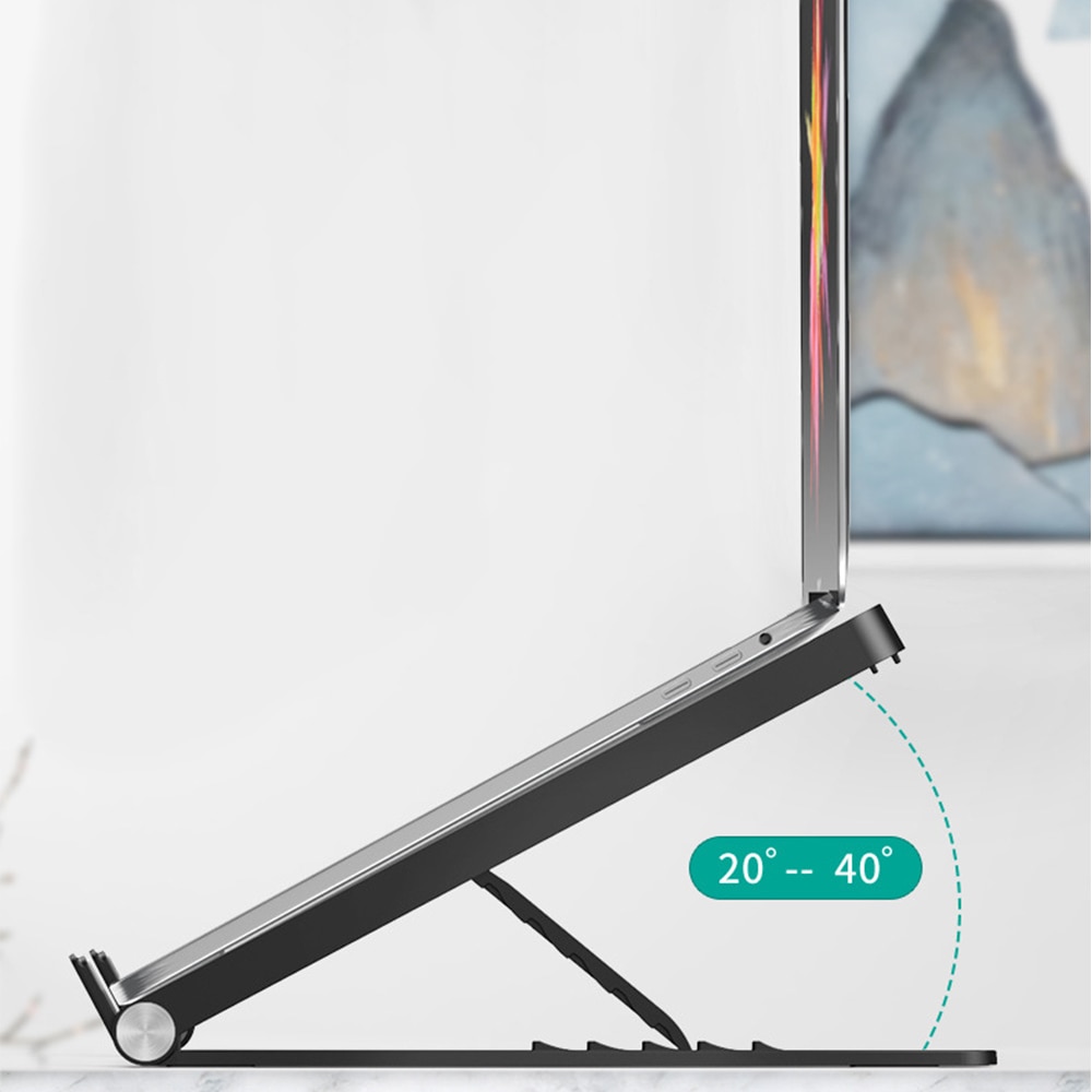 Laptopständer für macbook pro 13 air, tragbarer, faltbarer ständerhalter für notebook-tablet, schreibtischhalterung, riser, laptop-zubehör