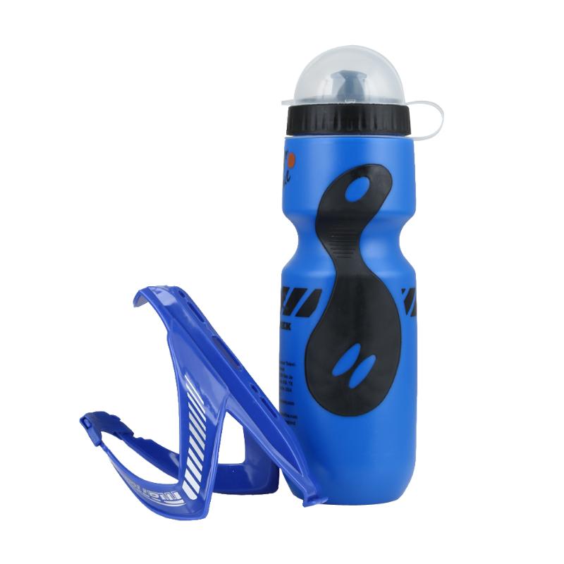 Bouteille d&#39;eau pour vélo de 650 ml, gourde pour cyclisme, activités en plein air, bouilloire portable avec porte-bouteille, accessoire pour bicyclette: 650ml Blue Black