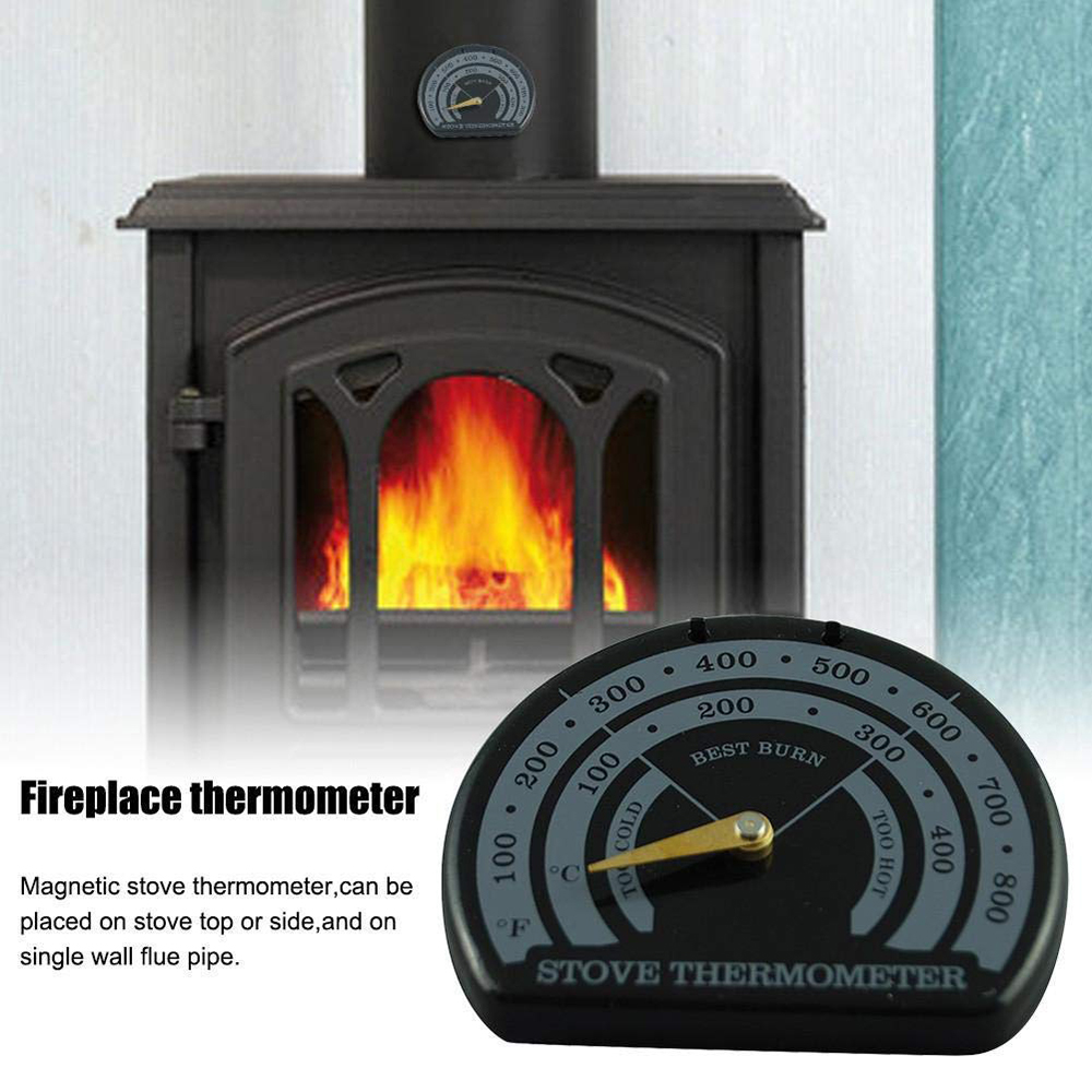 Magnetic Wooden Stove Thermometer Fireplace Stove Fan Meter Thermometer Sensitivity Probe Household Oven Barbecue Tools