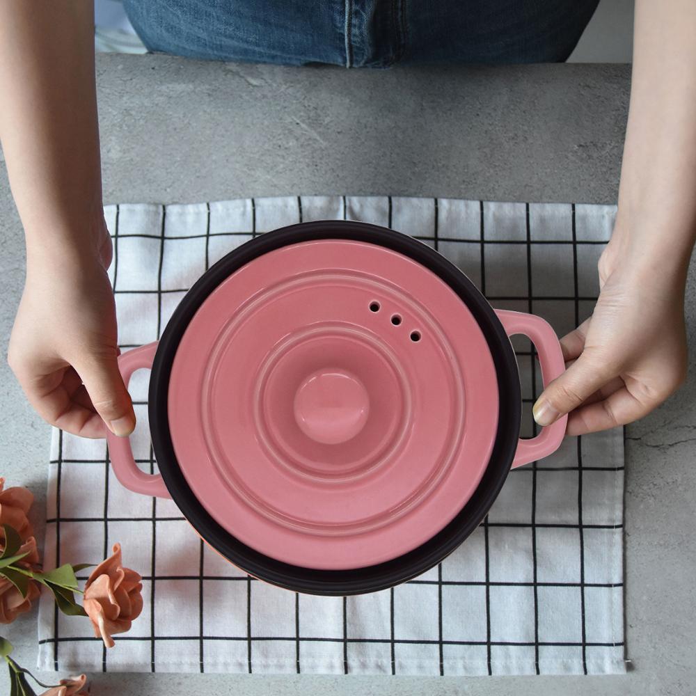 3L Ceramic Cookware Colorful Korean Casserole With Lid Ceramic Tureen Soup Open Fire Earthen Pot Cooking Pot