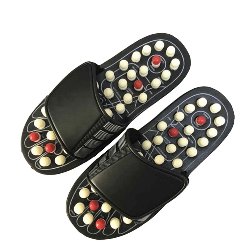 Zwart Wit Roterende Gossip Zool Gezondheid Massage Schoenen Magnetische Therapie Massage Slippers Dot Massage Slippers: 38-39