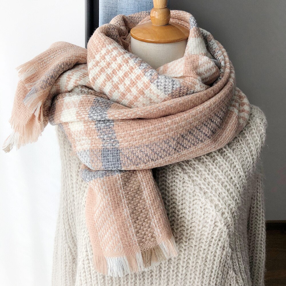 Pied-de-poule geruite acryl pashmina sjaal dames winter warm imitatie kasjmier deken sjaals omslagdoeken bufanda