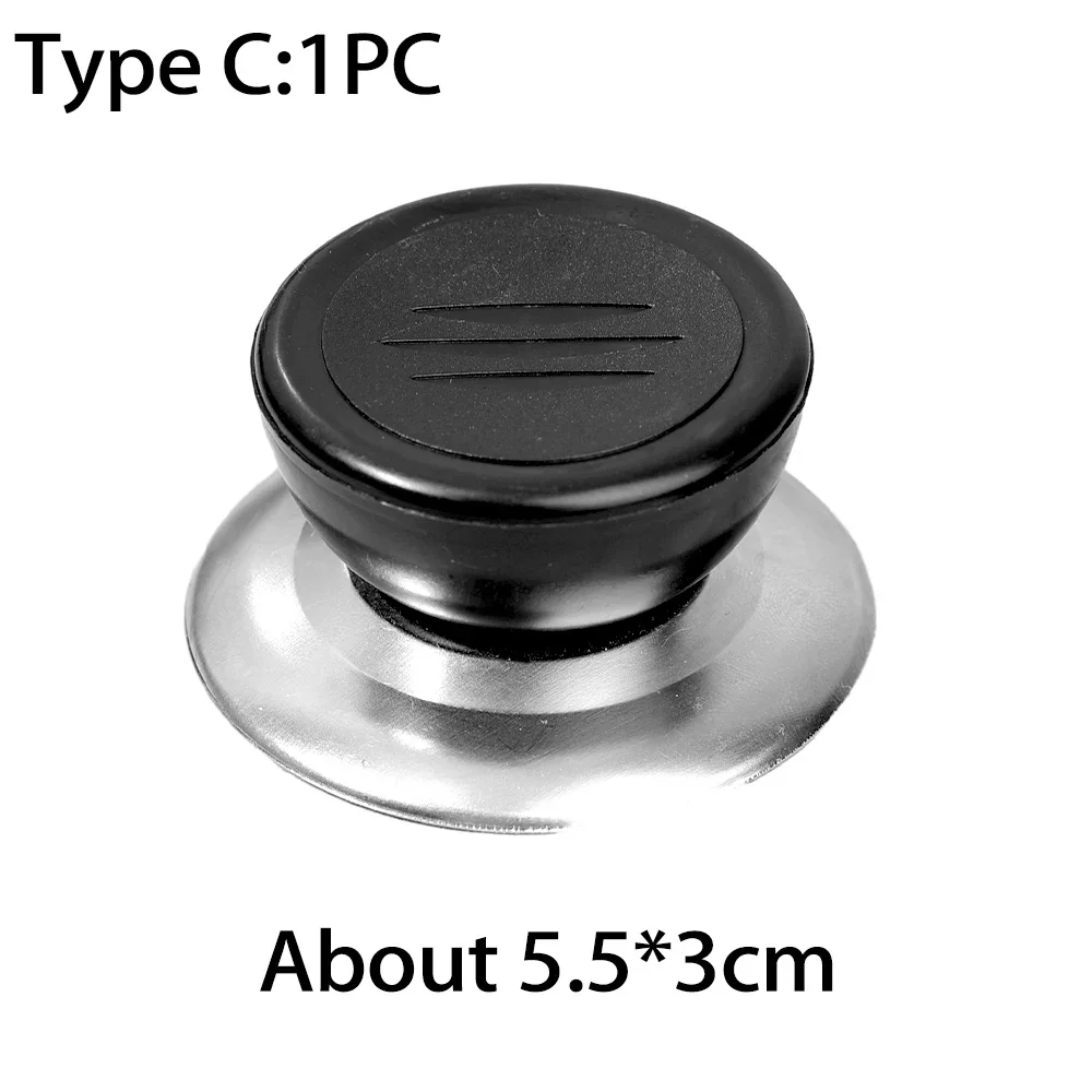 Universele Deksel Cover Knop Hittebestendig Kookpot Pan Deksel Knop Cap Vervanging Hefhandvat Keuken Kookgerei Handgreep Zwart