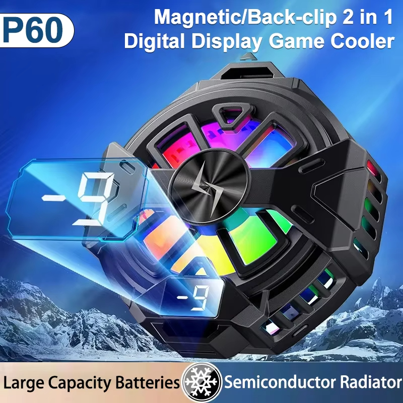 Ventilador de refrigeración Semiconductor para teléfono móvil, radiador magnético/clip trasero, Enfriador de juegos 2 en 1 para IOS, Android, tableta, disipador de calor frío