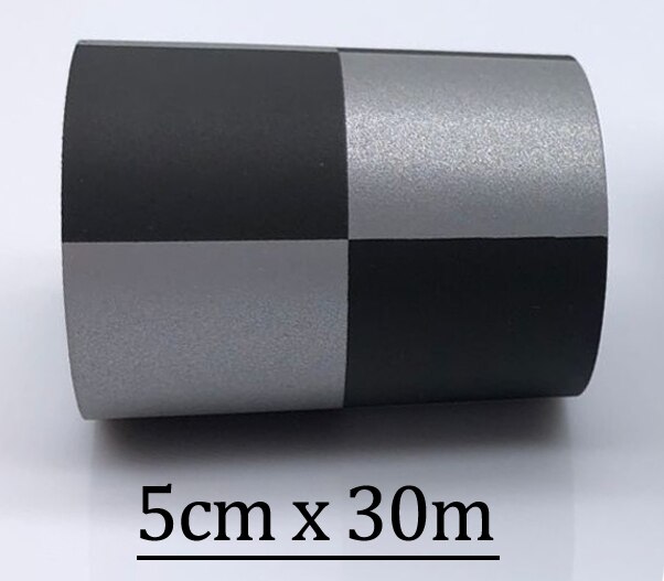 Ruban réfléchissant argenté, largeur 5cm, haute visibilité, tissu TC à coudre sur vêtements: 5cmx30m black silver