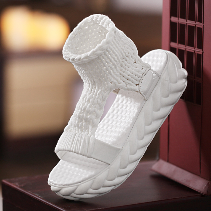 2024 Vrouwen Platform Sandalen Zomer Gladiator Sandalen Schoenen Dikke Hakken Dames Wit Sandalias Casual