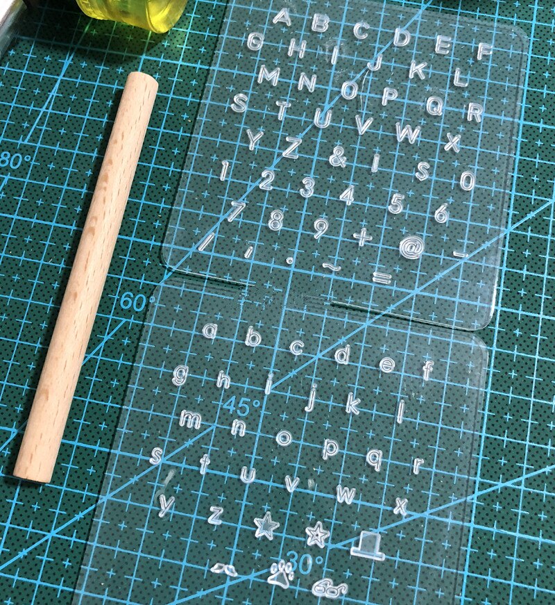 Transparent leather letter punch, movable type hand knock leather punch, leather seal