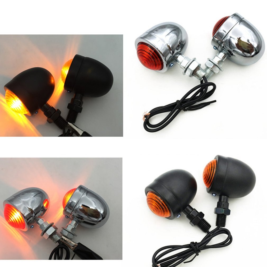 Universele Motorcycle Amber & Black Mini Bullet Led Richtingaanwijzers Rem Running Lights Richtingaanwijzers Indicatoren