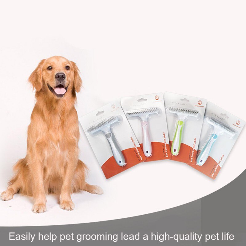 Pet Dog Grooming Kam Rvs Deshedding & Dematting Hark Haar Borstel Kat Hond Massage Borstel Huisdier Open Knopen Hark kammen