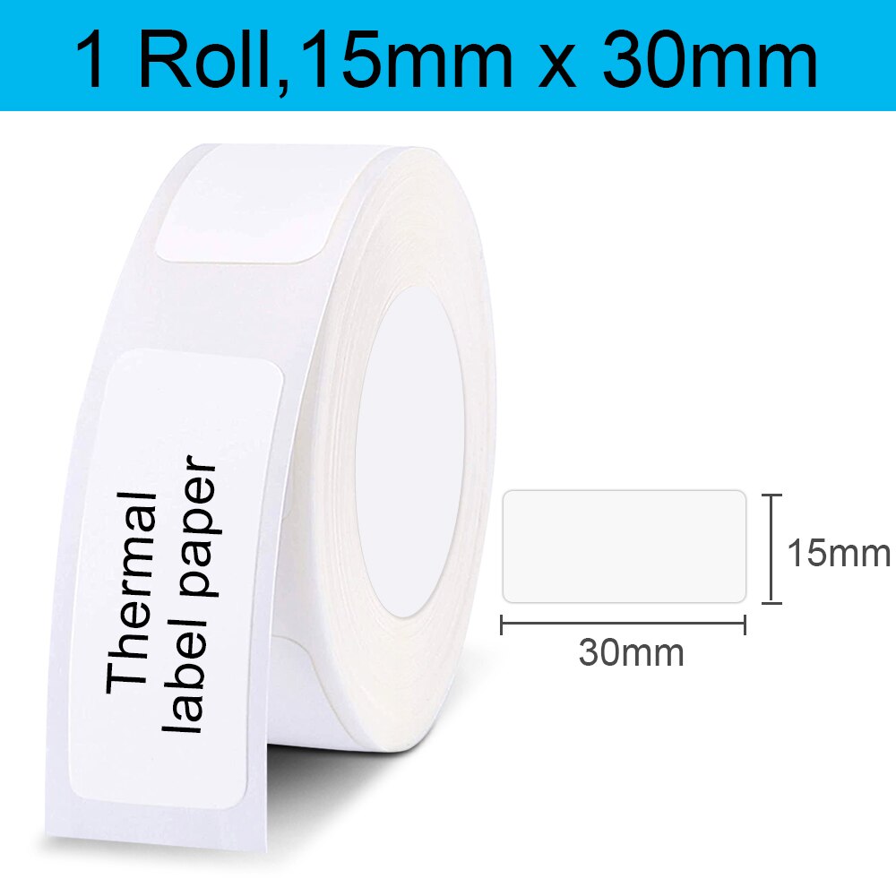 NIIMBOT D11 D110 Sticker Label Paper White Adhesive Waterproof Pirnting Labeling DIY Stickers 15*30mm for D11 Labels Machine: 15x30mm