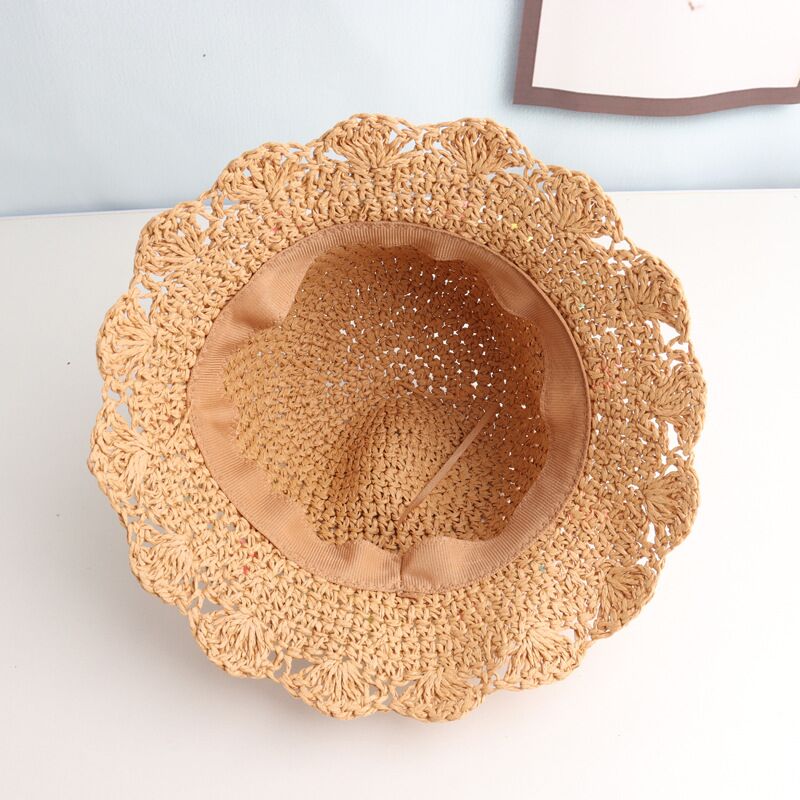 Summer Children Handmade straw hat Wide Brim Cute little Balls Sun Hat 2-6 old years Children's Travel Beach Hat