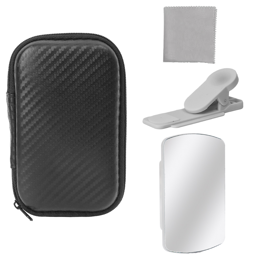 Kit de Clip para cámara con reflejo de espejo para teléfono móvil, accesorios para Selfie con lente para exteriores, juego de Clips ajustables para asistente de disparo: Blanco