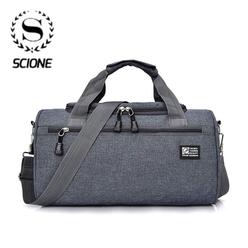 Scione Men Travel Sport Bags Light Luggage Business Cylinder Handbag Women Outdoor Duffel Weekend Crossbody Shoulder Bag Pack