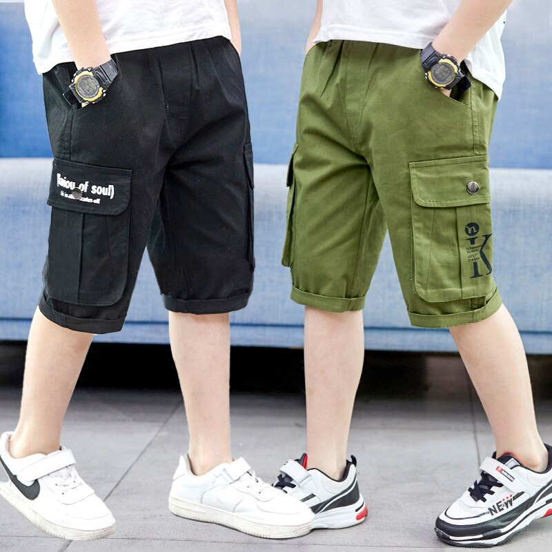 Jongens Shorts Zomer Losse Ongedwongen Cargo Broek Katoenen Shorts Voor Kinderen Korte Broek Grote Jongen 5 6 8 10 12 14 Jaar Kleding Voor Tiener