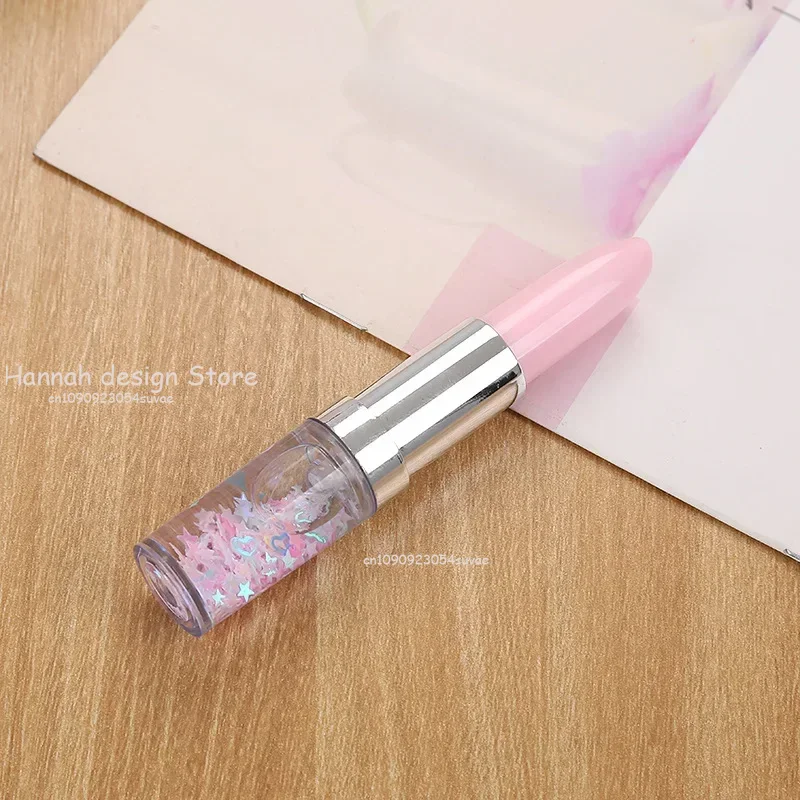 Stylo à bille rouge à lèvres fantaisie, stylos promotionnels, signature portable, petit stylo frais, encre noire, fournitures scolaires et de bureau, pour fille, 0.5mm
