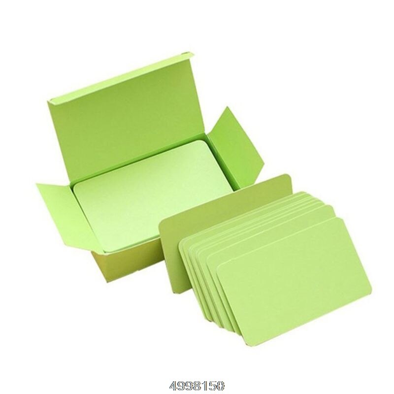 100 Memory Cards Blank DIY Graffiti Blue Word Cards Net Small Memo Pad Blocks Memorandum Note Blank Word Cards: 8YY800704-GN