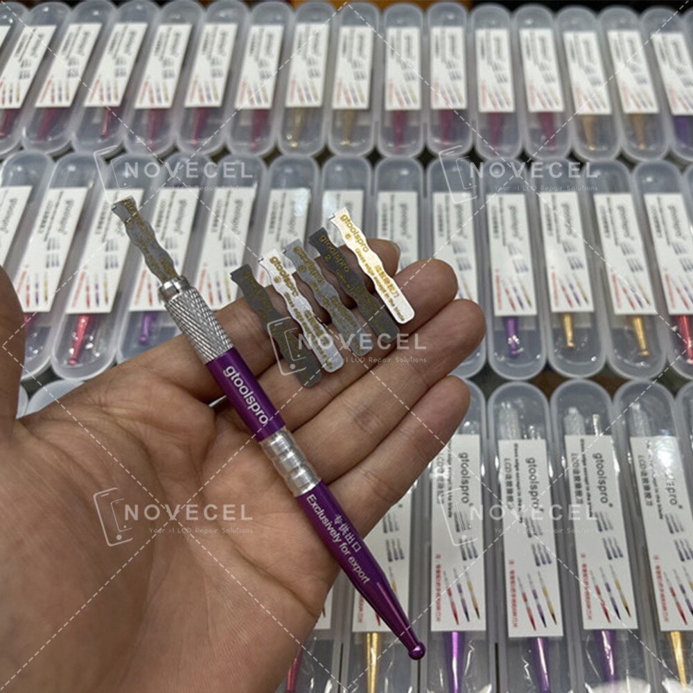 Messer zum entfernen von kleberesten an lcd-glasrändern für huawei iphone-displays mit gebogenem rahmen, klinge zum entfernen von kleberesten an der mittelstrebe, werkzeug zur handy-reparatur