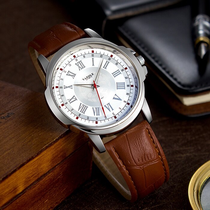 YAZOLE-Reloj de pulsera para hombre, de cuarzo, deportivo, YZL421