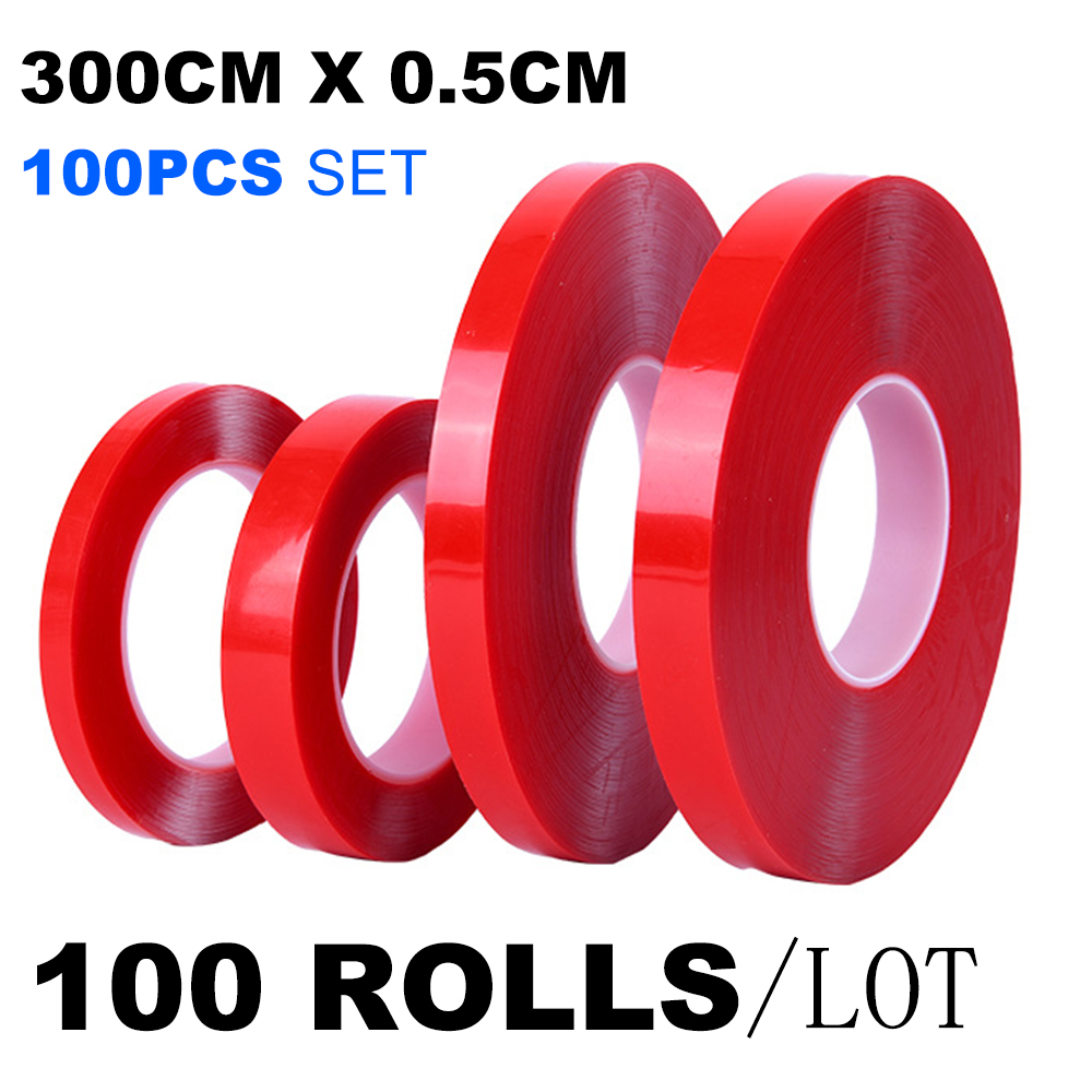 Ruban adhésif Double face à Fixation forte, Transparent, étanche, sans Traces, haute viscosité, autocollants fixes, 100 pièces