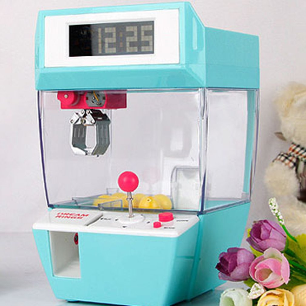 Coin Operated Candy Grabber Doll Balls Catcher Board Game Fun Toys Mini Crane Claw Machine With Alarm Clock For Kids Ball Set