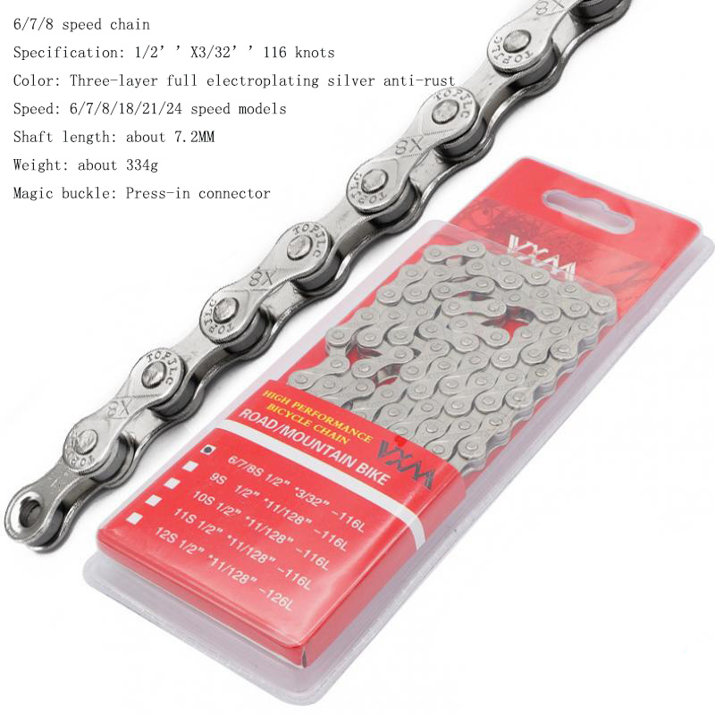Mountainbike Ketting 8 Speed 9 10 12 Speed Racefiets 21 24 27 30S Variabele Speed Ketting 116 stukken: 6 7 8speed