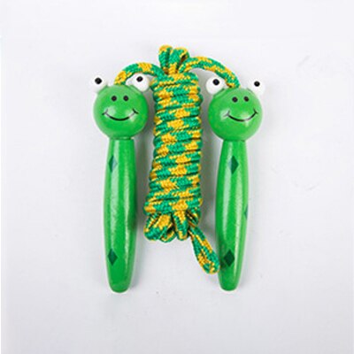 Kids Springtouwen Mooie Cartoon Springtouw Met Houten Handgrepen Gevlochten Wirwar Touw Fitness Sport Springtouwen: frog