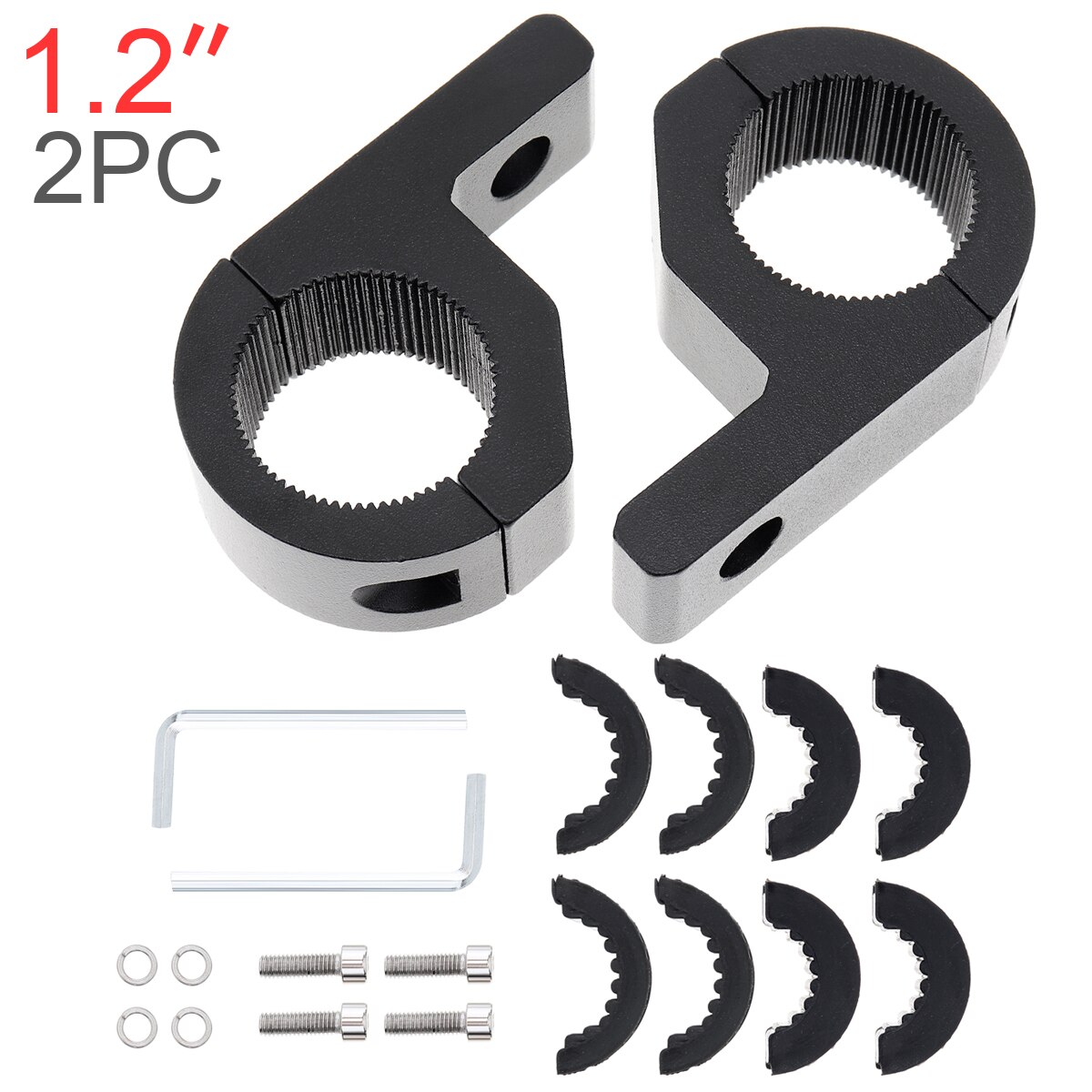 2pcs 1.25" SUV LED Mount Bracket Truck LED Light Clamp for Roof Roll Cage Bull Bar Tube
