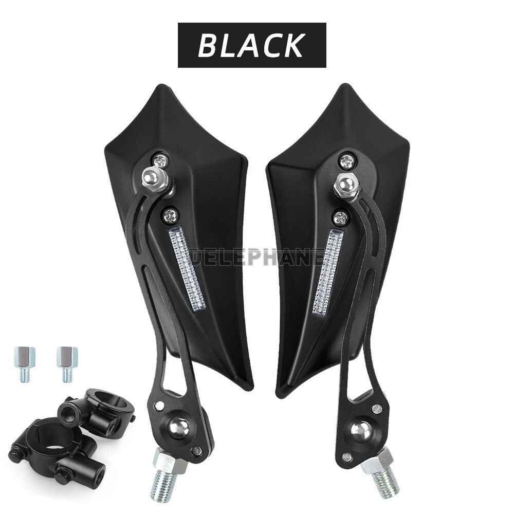 Bicycle Rearview Mirrors with 10mm Adaptor 7/8&quot; Handlebar Side Mirrors for Mountain Bike Electric Bicycle Dirt Bike Scooter Moto: Black