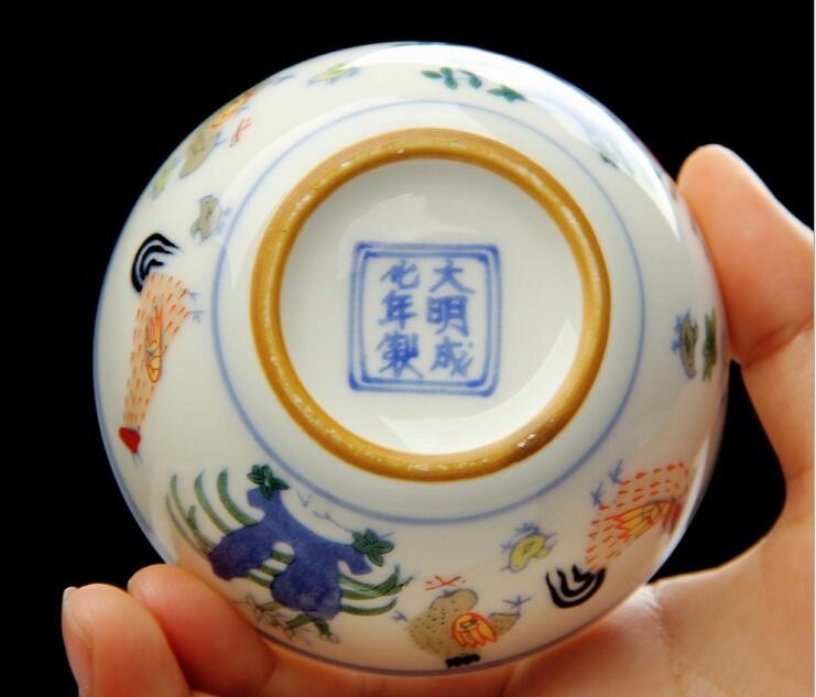 Ming dynasty replica chicken color bucket cylinder... – Grandado