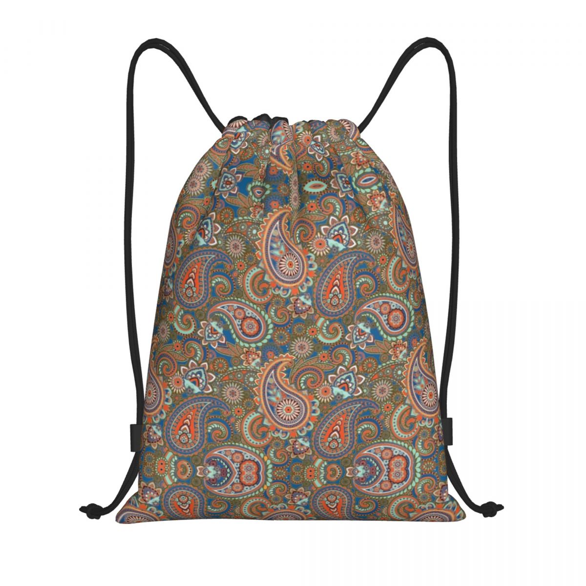 Custom Cool Paisley Bandana Style Drawstring Bags Women Men Lightweight Sports Gym Storage Backpack: Pink