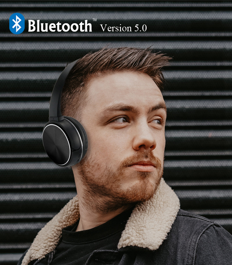 Fanshu Bluetooth Kopfhörer Sport Stereo Hände Frei Kopfhörer Über Ohr Drahtlose Musik Headset Unterstützung TF Karte FM Radio Mit Mic