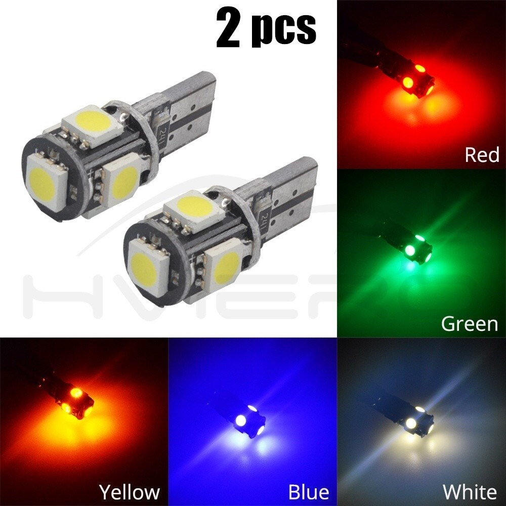 Canbus-luz Led para coche, luz blanca, azul, roja, amarilla, verde, T10 5smd 5050, accesorios de decoración para coche: 2pcs / red