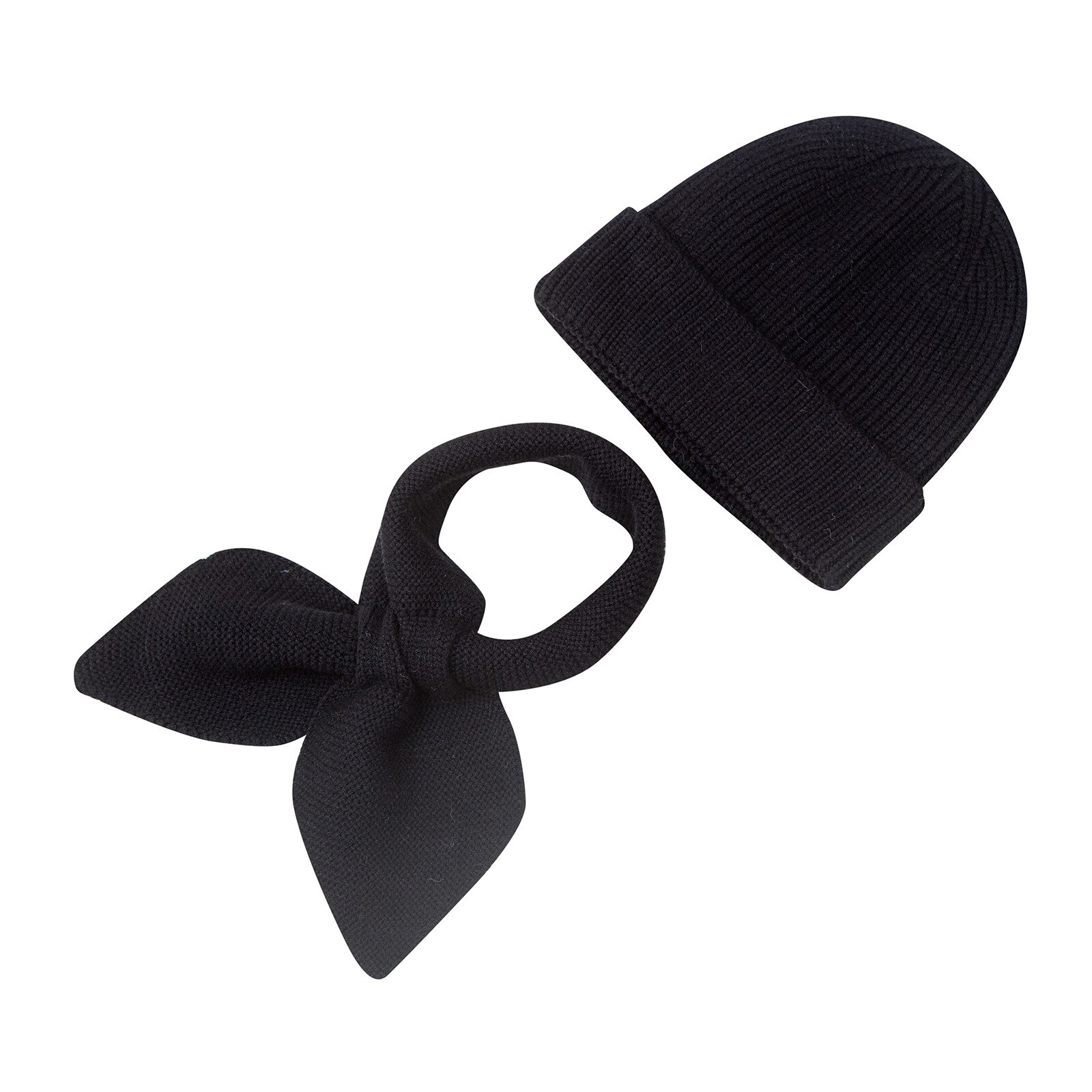 Muqgew Kinderen Muts Sjaal Pak Herfst Winter Knitteed Kids Muts Sjaal Set Katoen Meisjes En Jongens Hoeden Hals Kinderen sjaal: Black
