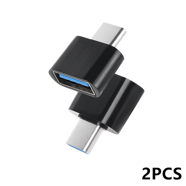 Usb 3.0 Type-C Otg Kabel Adapter Type C Usb-C Otg Converter Voor Telefoon Samsung Muis Toetsenbord usb Schijf Flash: 2PCS Black