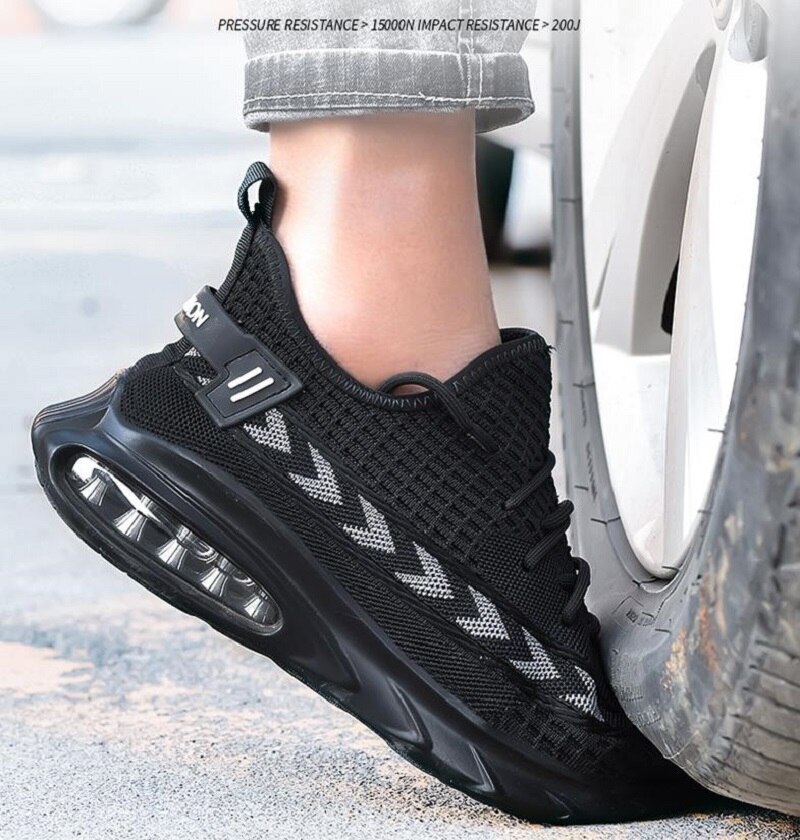 Work Safety Shoes Man Anti-smashing Steel Toe Working Safety Boots Non-slip Men Anti-puncture Lightweight Fashion Work Sneakers
