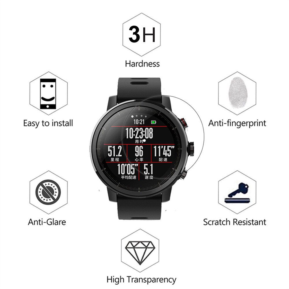 Película de hidrogel macia, proteção de tela completa para relógio inteligente xiaomi, huami, amazfit pace, stratos, verge lite