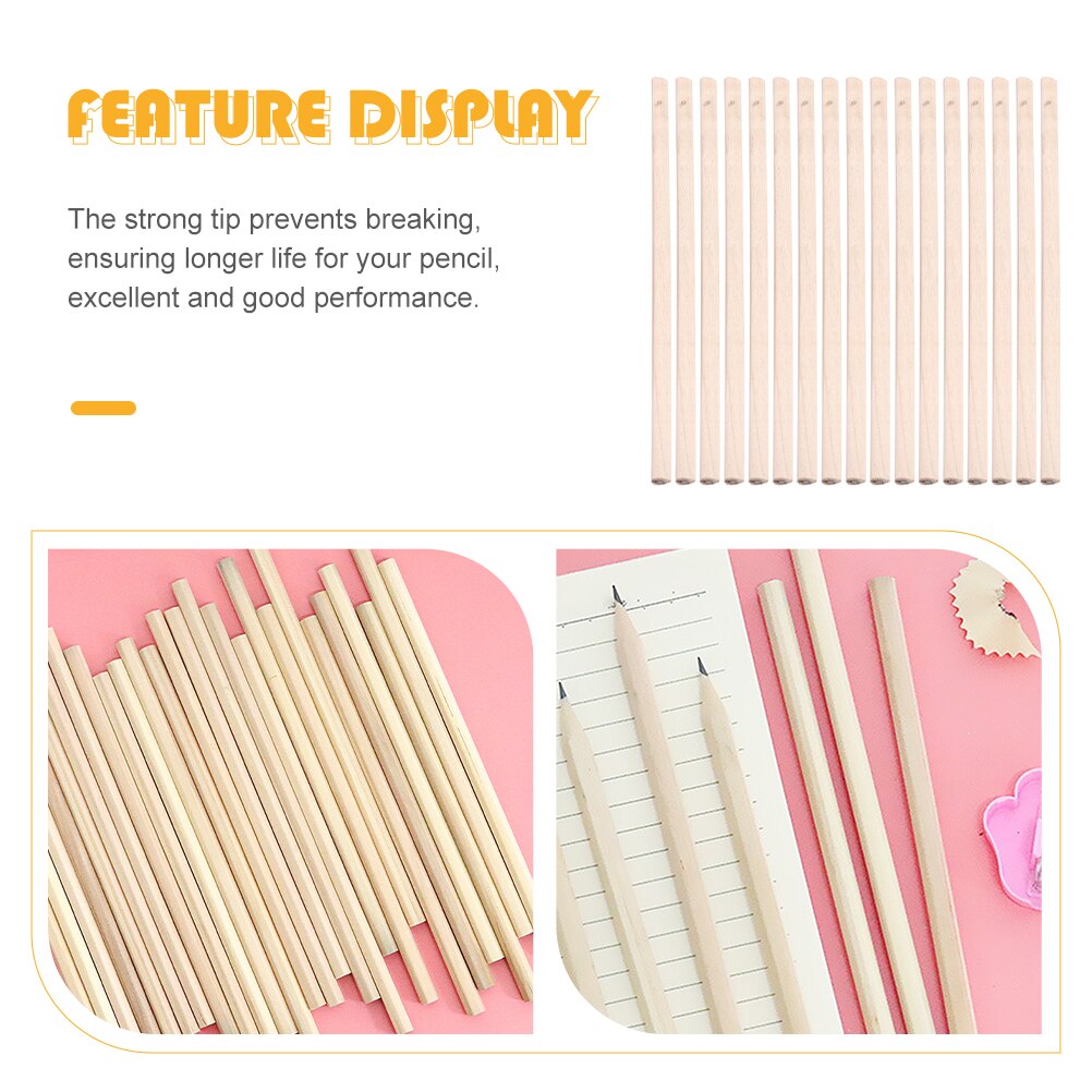 50pcs Toddler Wooden Pencils Children Painting Triangular Wooden Pencils