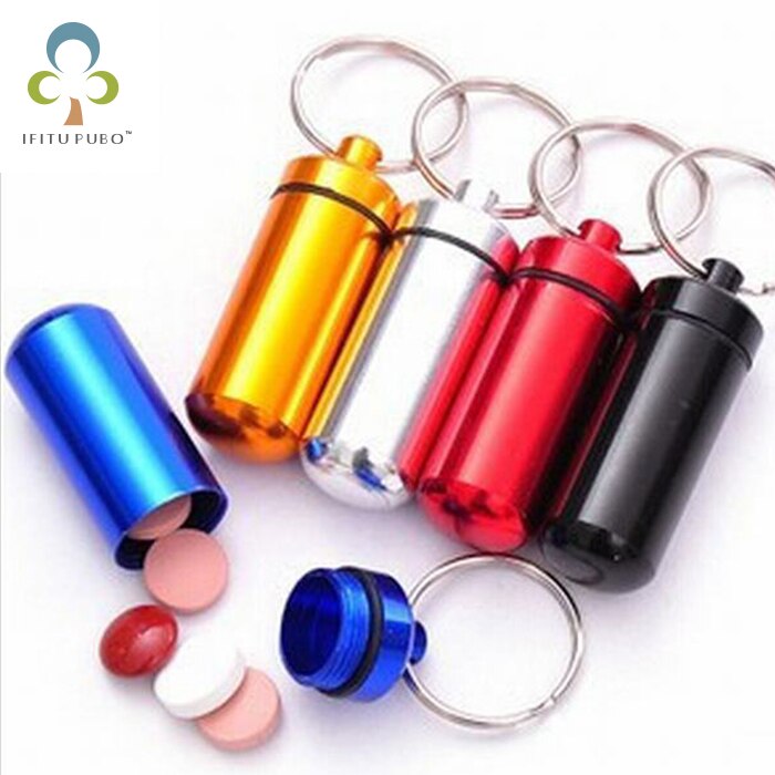 10pcs/lot Micro 6 colors Pill box case Cache Container Geocache Geocaching Key rings keychain holder