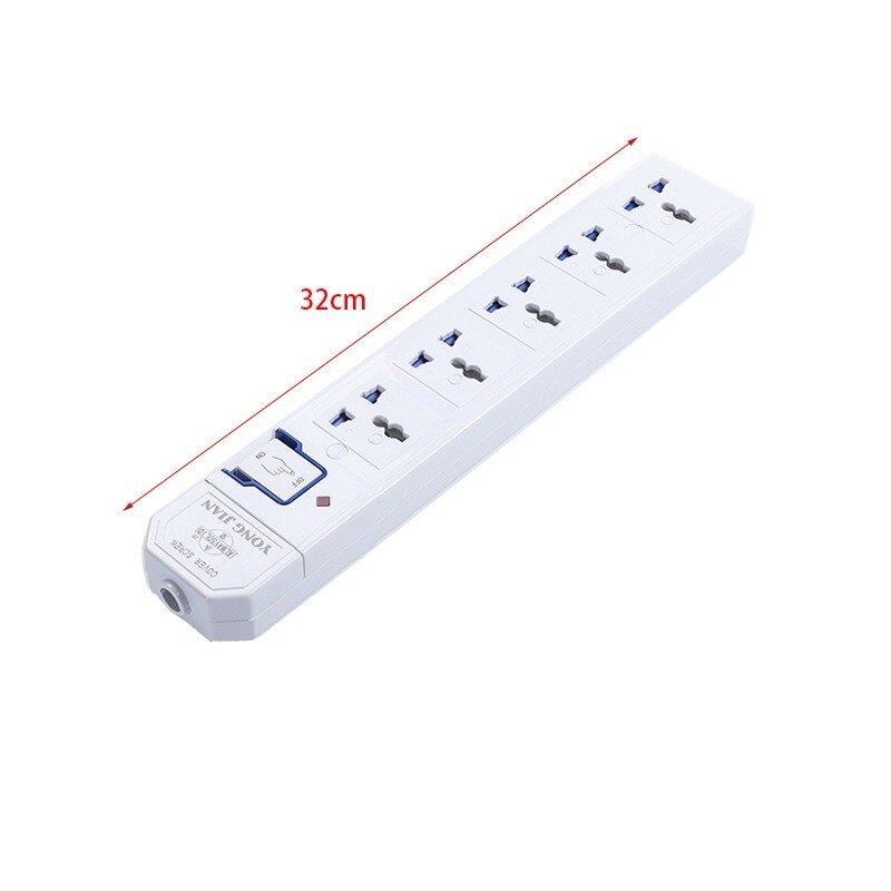 Regleta eléctrica recargable de 10A, 250V, 2000W, CA múltiple, 3, 4, 5, 6 salidas, enchufes de EE. UU., UE, Reino Unido, AU, CN, Cable de toma de extensión