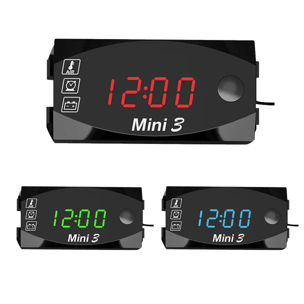 Pantalla Digital LED para motocicleta, reloj electrónico a prueba de agua, termómetro, indicador voltímetro, medidor de Panel, IP67, 6V-30V