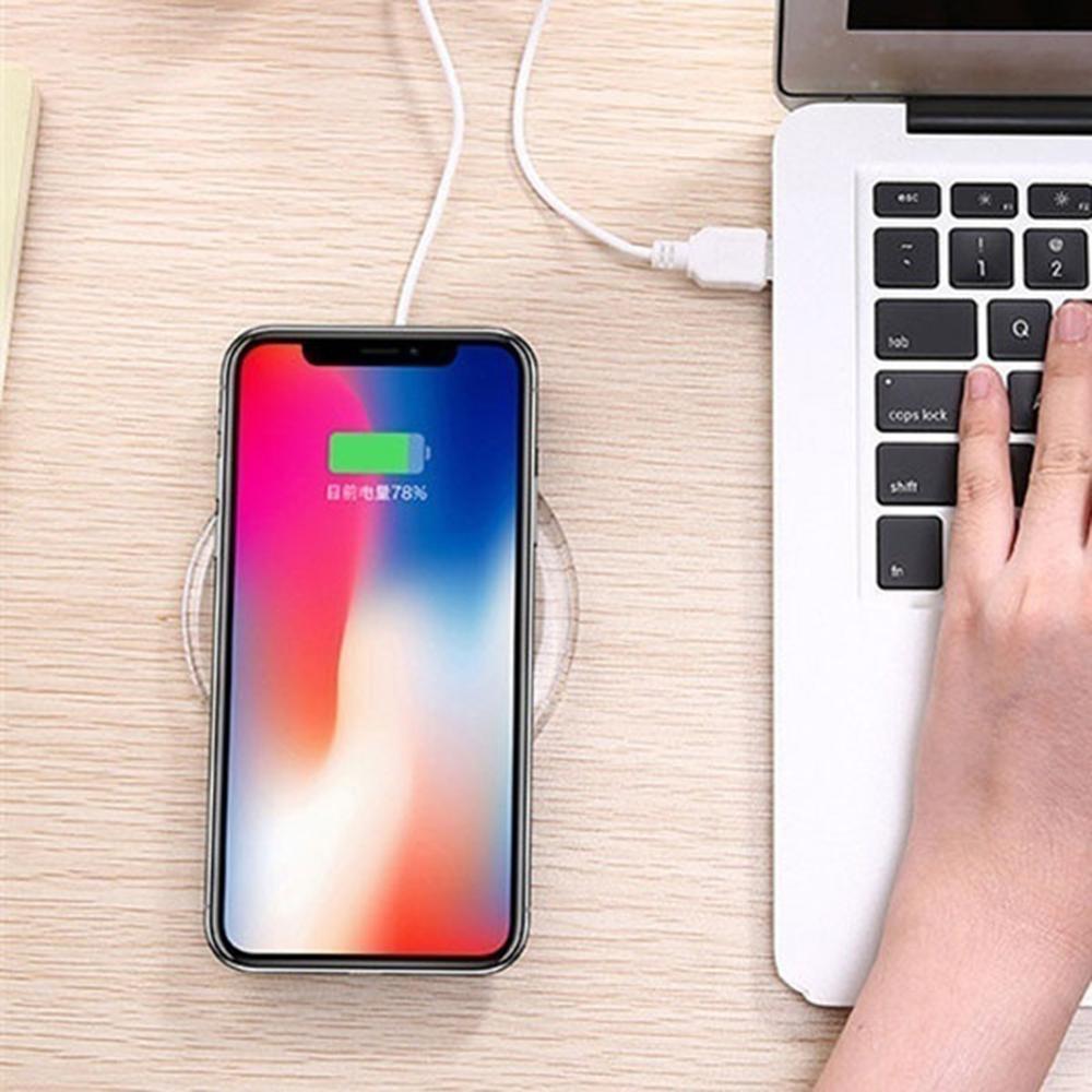Ultradünnes qi-wireless-ladepad für iphone x und samsung galaxy, universelles qi-wireless-ladegerät für smartphones