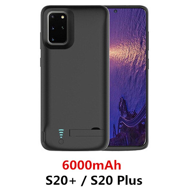 Power Bank Case For Samsung S20 Plus S20+ Battery Case Extenal Battery Charging Case For Samsung Galaxy S20 Ultra Powerbank Case: S20 Plus Black