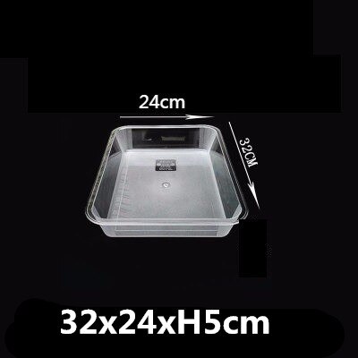 Bandejas de plástico acrílico para servir, platos rectangulares transparentes para servir frutas y verduras, juego de cena, platos cuadrados: 32x24xH5cm