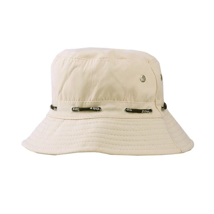 Dubbelzijdige vissershoed voor heren en dames, zonnehoed voor meisjes, hoed met grote rand, strand, vissen, zomer, reizen: Beige